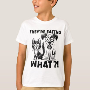 Camiseta Divertido debate de 2024 Mascotas perro gato come