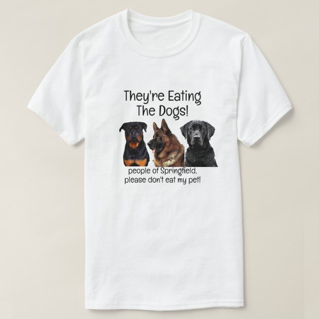 Camiseta Divertido debate de Trump Harris sobre comer perro (Diseño del anverso)