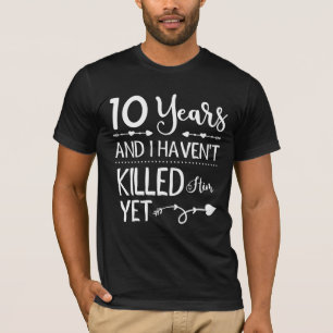 Camiseta Divertido décimo aniversario Boda 10 años de mat