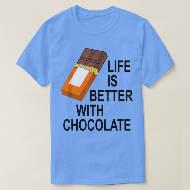 Camiseta Divertido decir comer dulces de chocolate oscuro (Diseño del anverso)