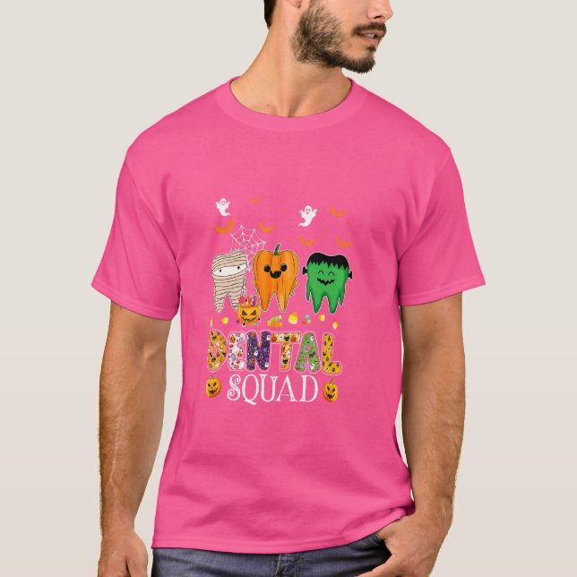 Camiseta Divertido Dental Spooky Squad vetario Denstist Hal (Anverso)