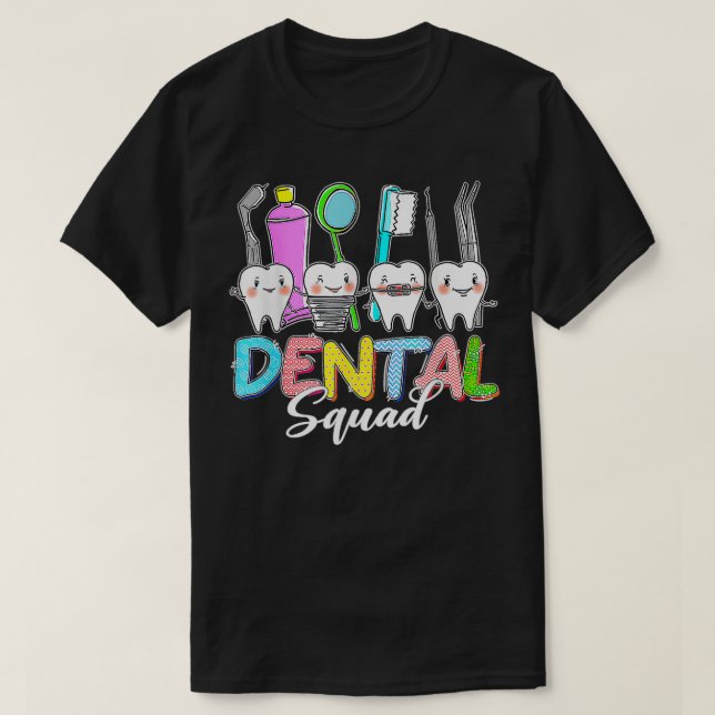Camiseta Divertido Dental Squad Bunny The Dentist Happy Eas (Diseño del anverso)