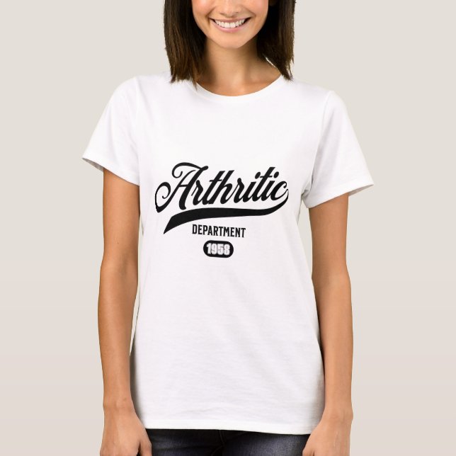 Camiseta Divertido Departamento Artrítico Tee con Año Perso (Anverso)
