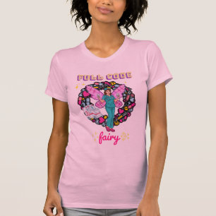 Camiseta Divertido deslumbrante Med Scrub "Hada de código c
