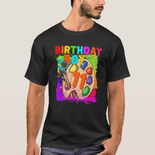 Camiseta Divertido Día 11 De Nacimiento Pintura De Arte Día
