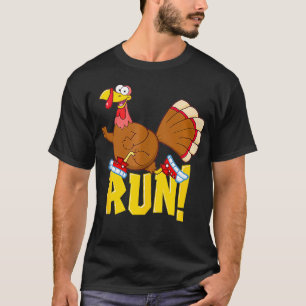 Camiseta Divertido Día de Acción de Gracias corriendo trote