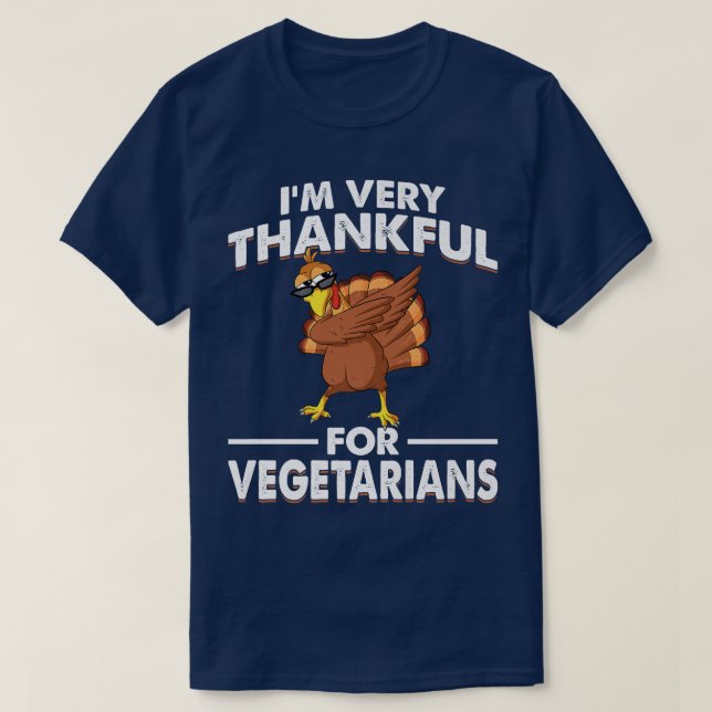 Camiseta Divertido Día de Acción de Gracias vegetariano Dab (Diseño del anverso)