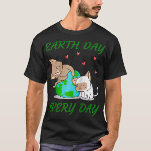 Camiseta Divertido Día de la Tierra 2022 Gatos Cute Corazón