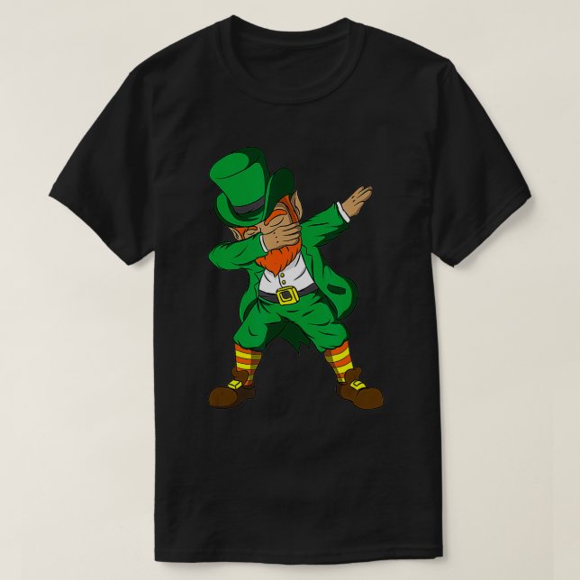 Camiseta Divertido Día de los Niños Dabbing Chica St Patric (Diseño del anverso)