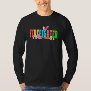 Camiseta Divertido Día de Pascua Cuesta Bombero Conejo Cone