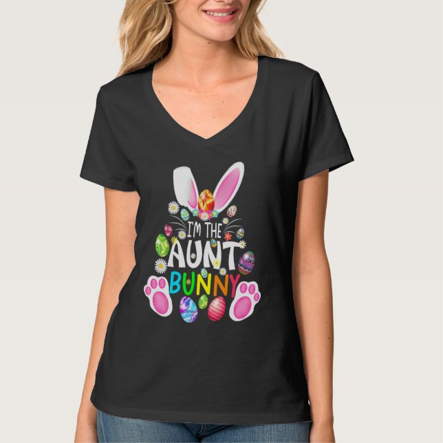 Camiseta Divertido Día de Pascua, soy Tía Bunny Matching Fa (Anverso)