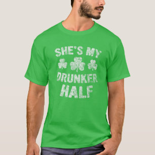 Camiseta Divertido día de San Patrón es mi mitad borracha