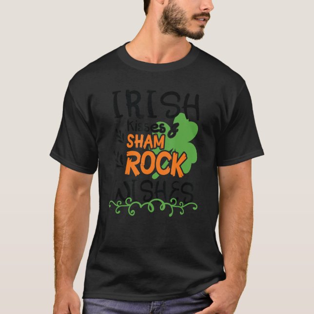 Camiseta Divertido Día de San Patrón Irlandés besa a Shamro (Anverso)