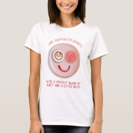 Camiseta Divertido Día de San Valentín como café y donuts