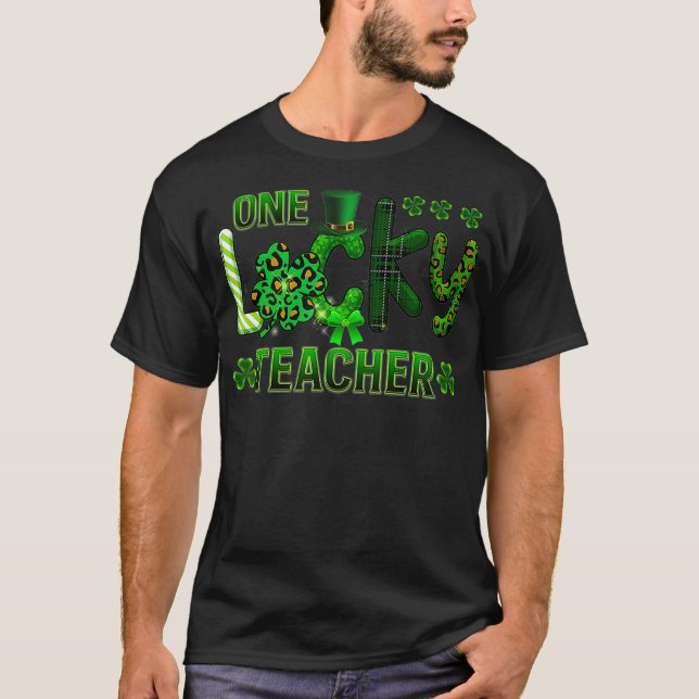 Camiseta Divertido día de St Patricks, profesora afortunada (Anverso)