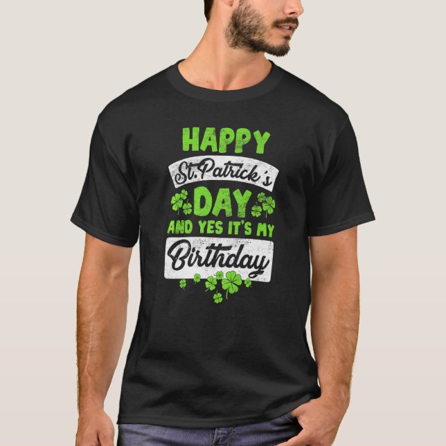 Camiseta Divertido Día De St Patricks Y Mi Cumpleaños Shamr (Anverso)