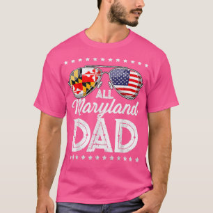 Camiseta Divertido Día del Padre Maryland 4 de Julio USA Fl