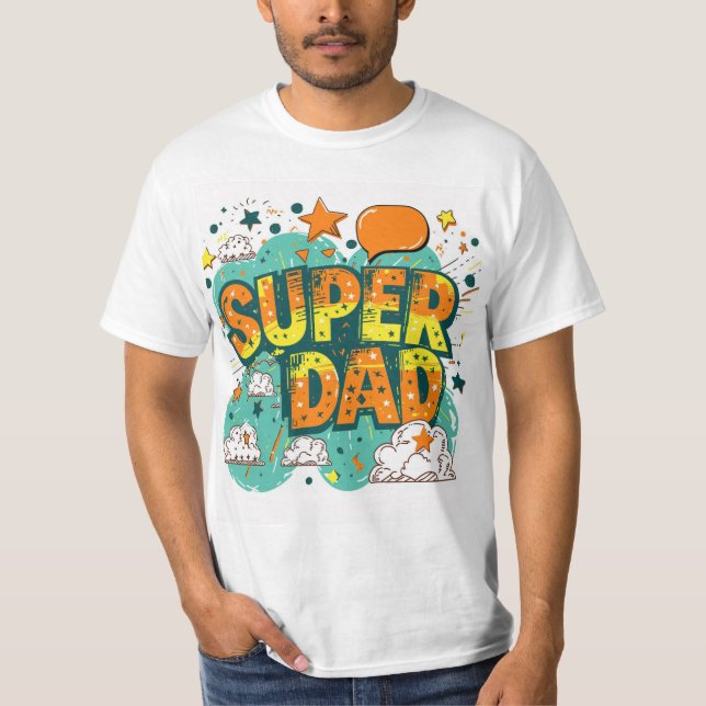 Camiseta Divertido Día del Padre Super Papá (Anverso)
