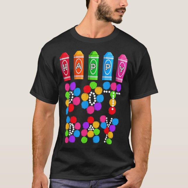 Camiseta Divertido día feliz Polka Dot Estudiantes de Arte  (Anverso)