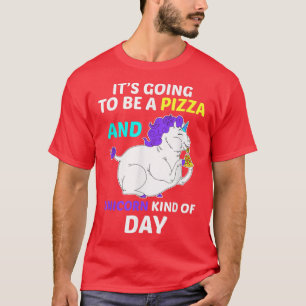 Camiseta Divertido Día Nacional De La Pizza De Unicornio Ts