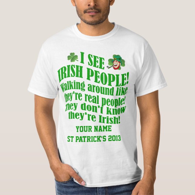 Camiseta Divertido día personalizado de San Patricio (Anverso)
