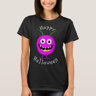 Camiseta Divertido, Dibujos Animados, Monstruo, Feliz Hallo