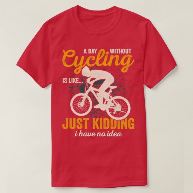 Camiseta Divertido dicho en bicicleta (Diseño del anverso)