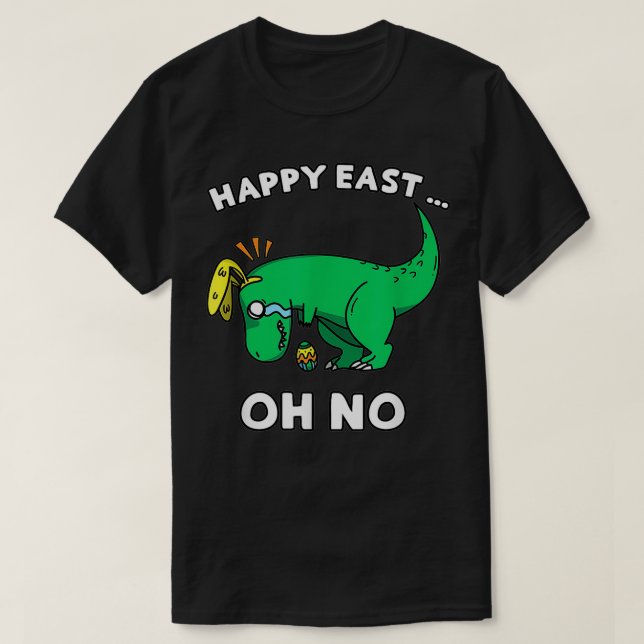 Camiseta Divertido Dinosaurio de Pascua Llorando Tre Feliz  (Diseño del anverso)