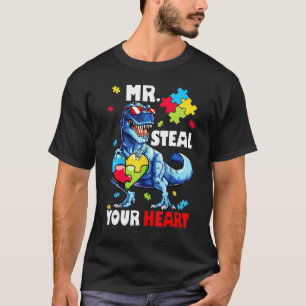 Camiseta Divertido Dinosaurio T Rex adopta el autismo