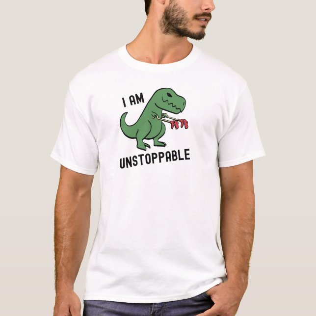 Camiseta Divertido Dinosaurio T rex Soy imparable (Anverso)