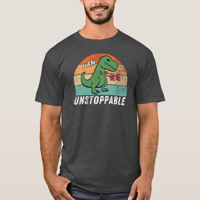 Camiseta Divertido Dinosaurio T Rex Soy Imparable (Anverso)