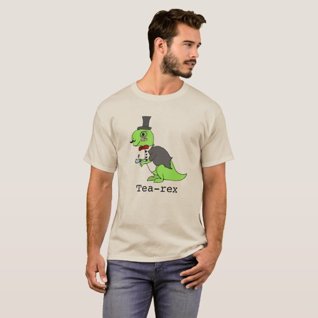 Camiseta Divertido dinosaurio 'Tea-rex' (Anverso completo)