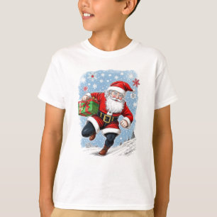 Camiseta Divertido dirigiendo a los niños de Santa Claus