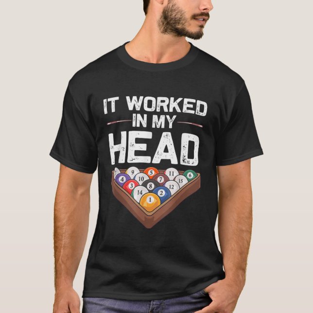 Camiseta Divertido diseño de billares para hombres (Anverso)