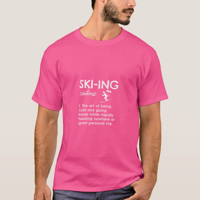 Camiseta Divertido Diseño De Definición De Esquí Idea De Re (Anverso)