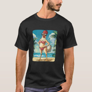 Camiseta Divertido disfraz de mujer de pollo en Bikini para