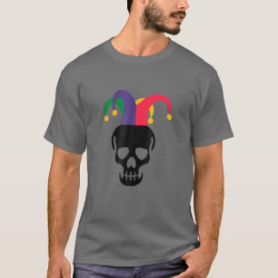 Camiseta Divertido disfraz Mardi Gras Skull Jester Mask