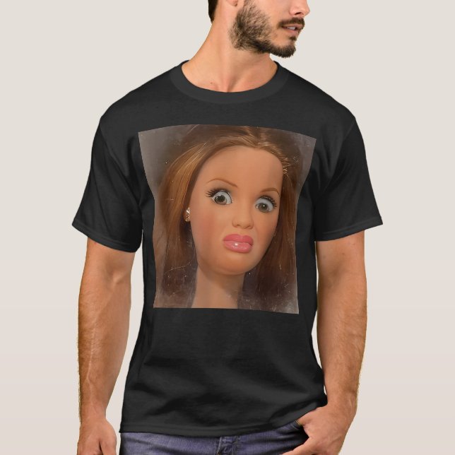 Camiseta Divertido Divertidísimo Asqueroso Rostro de Muñeca (Anverso)
