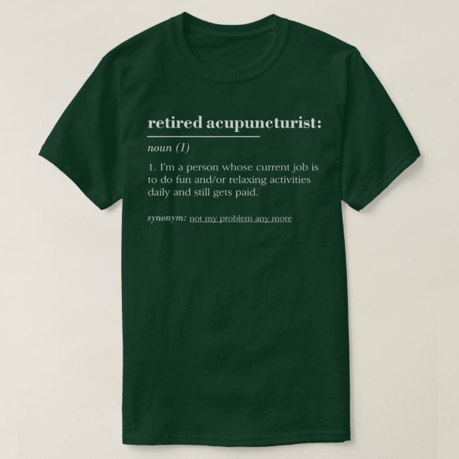 Camiseta Divertido divertido Diccionario Definición Acupunt (Diseño del anverso)