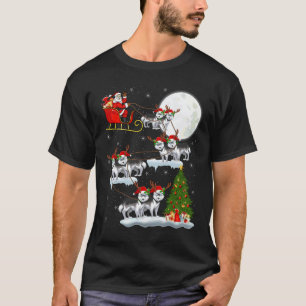 Camiseta Divertido Divertido Perro Husky Siberiano Santa Tr