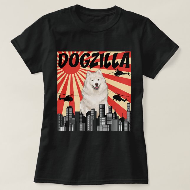 Camiseta Divertido Dogzilla Samoyed 13 (Diseño del anverso)