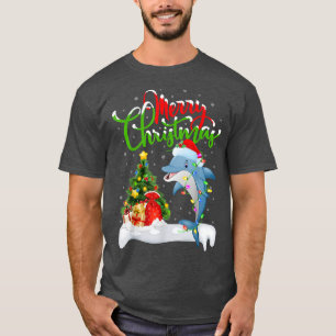 Camiseta Divertido Dolphin Fish Lover Xmas Lighing Dolphin