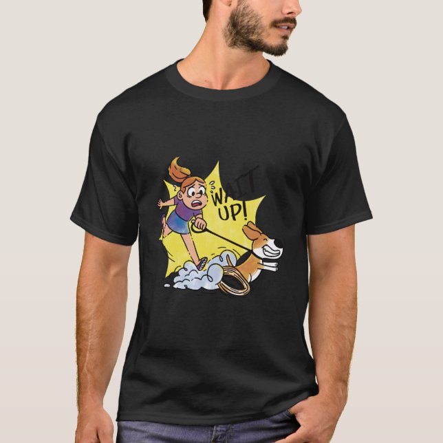 Camiseta Divertido dueño de perro corriendo (Anverso)