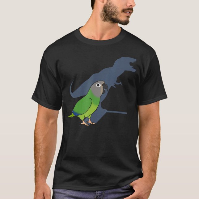 Camiseta Divertido Dusky encabezado Conure T-rex, Dinosaur  (Anverso)