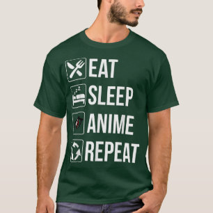 Camiseta Divertido Eat Sleep Anime Repetir T