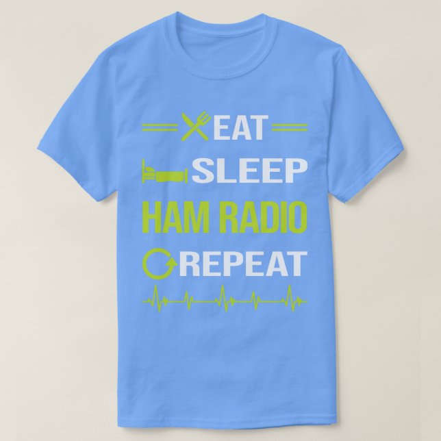 Camiseta Divertido Eat Sleep Repetir Radio Ham Radio Amateu (Diseño del anverso)