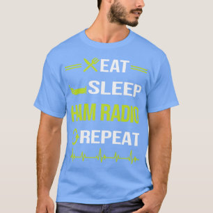 Camiseta Divertido Eat Sleep Repetir Radio Ham Radio Amateu