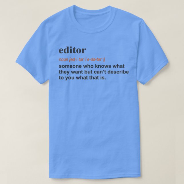Camiseta Divertido editor Funny Gift Definition sobre la lu (Diseño del anverso)