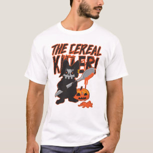 Camiseta Divertido El Asesino De Cereales Humor Oscuro Hall