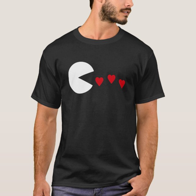 Camiseta Divertido El día de San Valentín Corazones comiend (Anverso)
